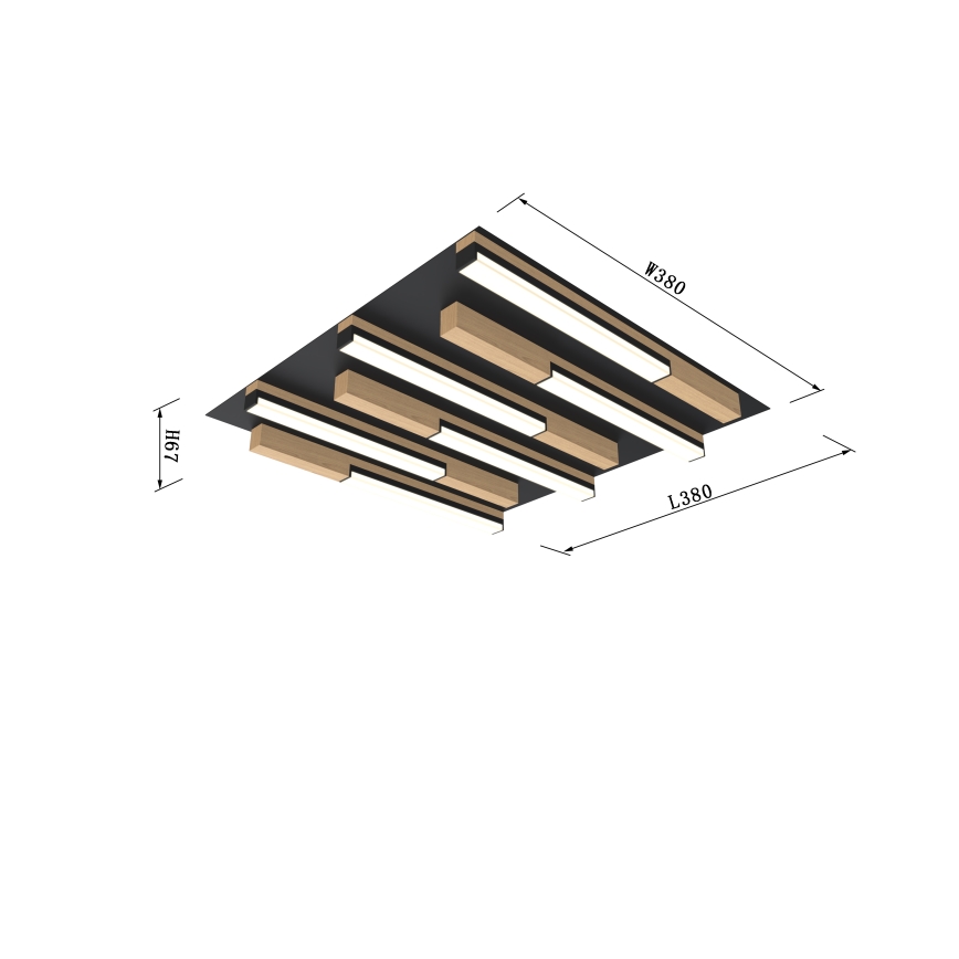 Wofi 9031-606 - LED Dimbart takarmatur PALERMO LED/26W/230V gummiträd