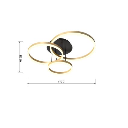 Wofi 9049-401 - LED dimbar taklampa PERPIGNAN LED/51W/230V guld