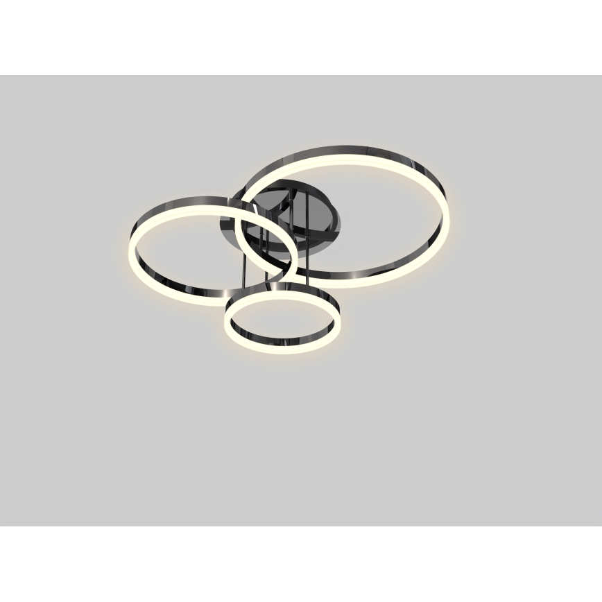 Wofi 9049-405 - Dimbar LED ytmonterad ljuskrona PERPIGNAN LED/51W/230V svart/skinande krom