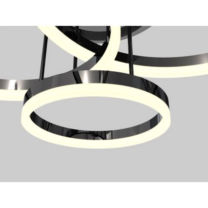 Wofi 9049-405 - Dimbar LED ytmonterad ljuskrona PERPIGNAN LED/51W/230V svart/skinande krom