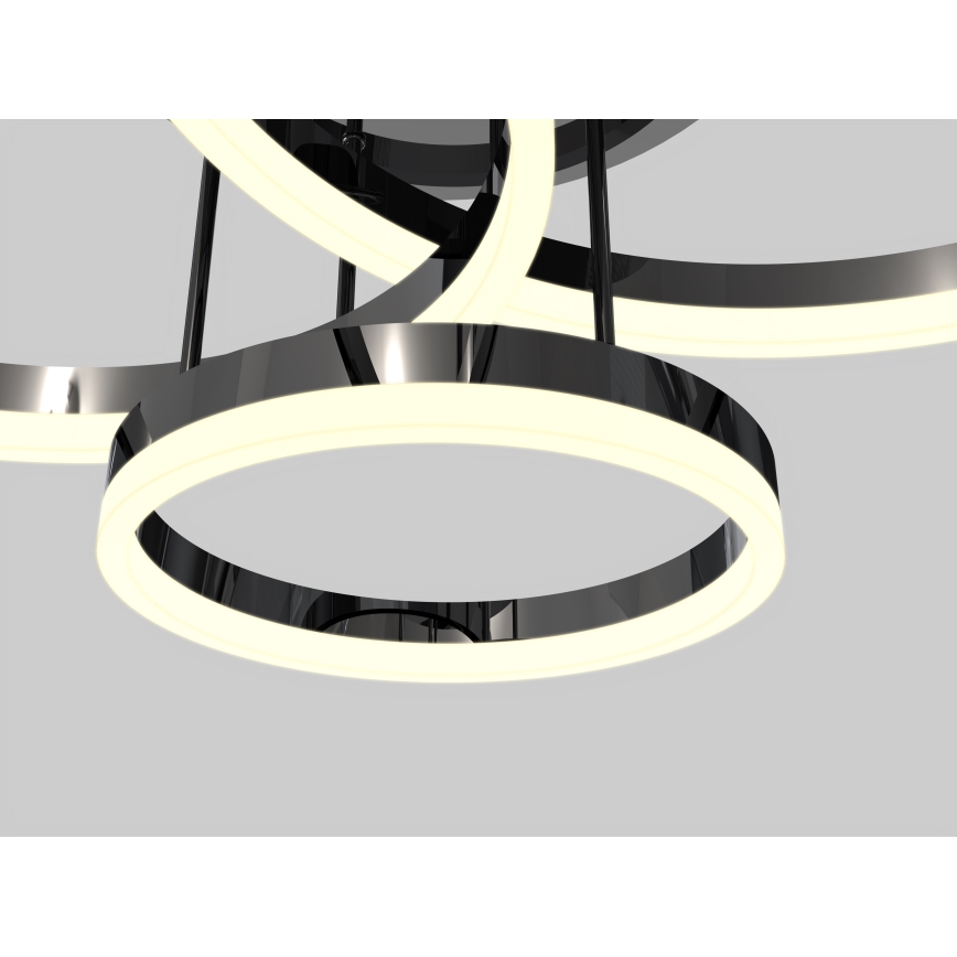 Wofi 9049-405 - Dimbar LED ytmonterad ljuskrona PERPIGNAN LED/51W/230V svart/skinande krom