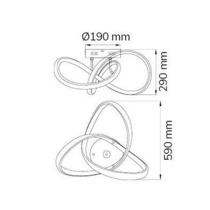 Wofi 9134.01.88.9000 - LED Takmonterad taklampa INDIGO LED/45W/230V