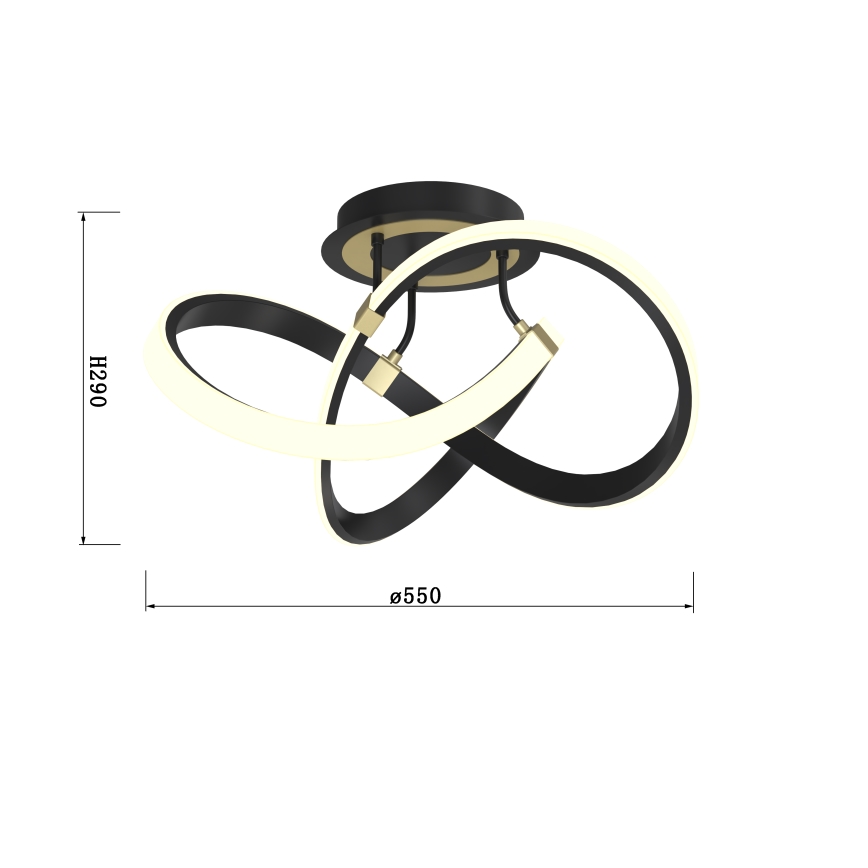 Wofi 9134-104 - Dimbar LED ytmonterad ljuskrona INDIGO LED/44W/230V svart/guld