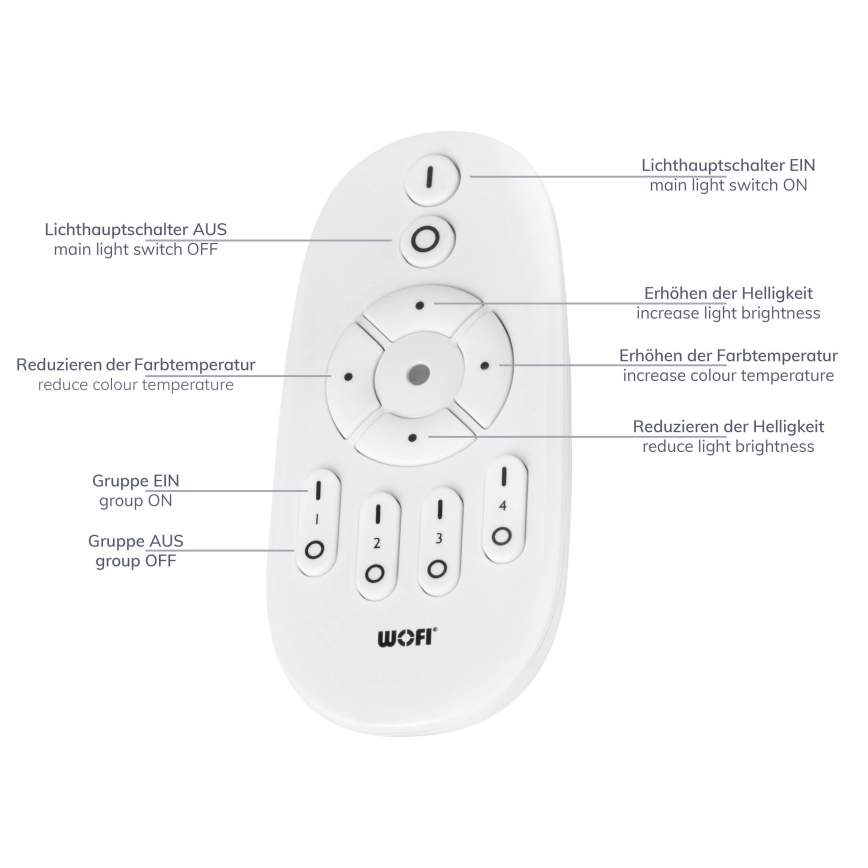 Wofi 9694.01.70.7120 - LED Dimbar taklampa MILO LED/52W/230V 2700-6000K + fjärrkontroll