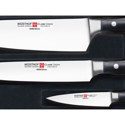 Wüsthof - Set med köksknivar CLASSIC IKON 3 delar svart