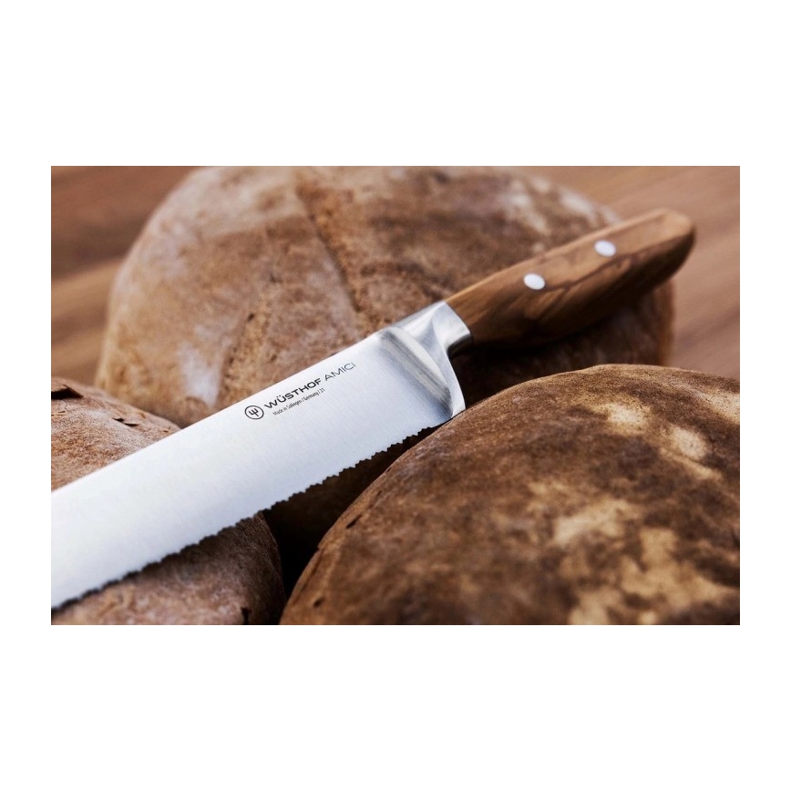 Wüsthof - Köksbrödkniv AMICI 23 cm olivträ