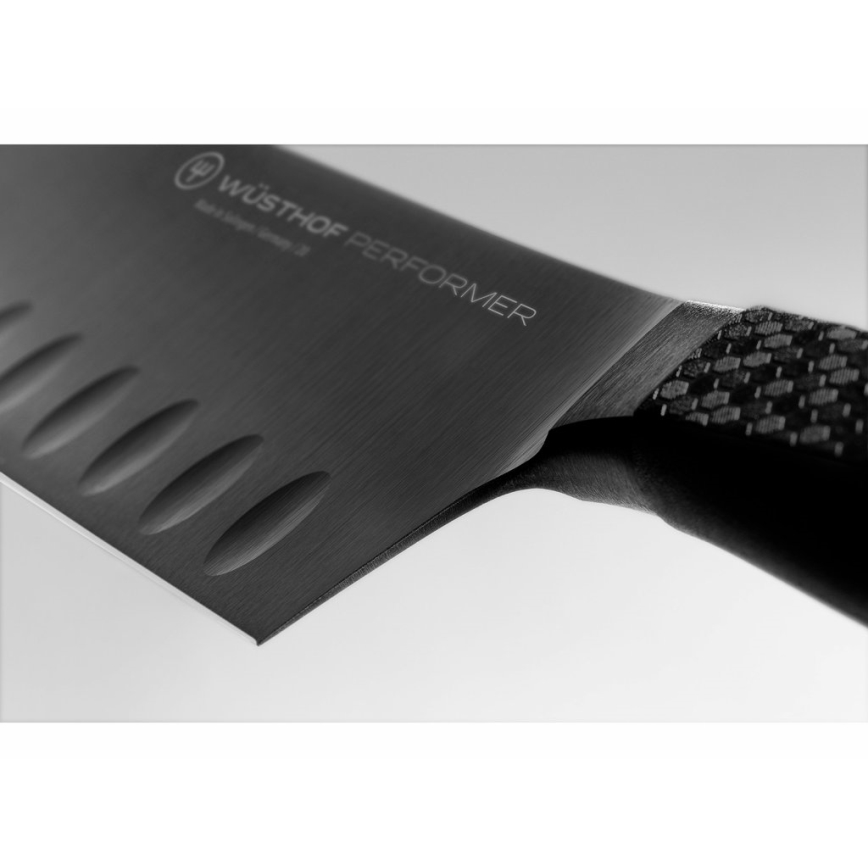 Wüsthof - Kökskniv santoku PERFORMER 17 cm svart