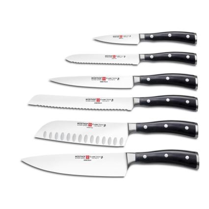 Wüsthof - Set med köksknivar i ett stativ CLASSIC IKON 7 delar ask/svart
