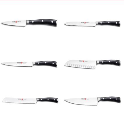 Wüsthof - Set med köksknivar i ett stativ CLASSIC IKON 7 delar ask/svart
