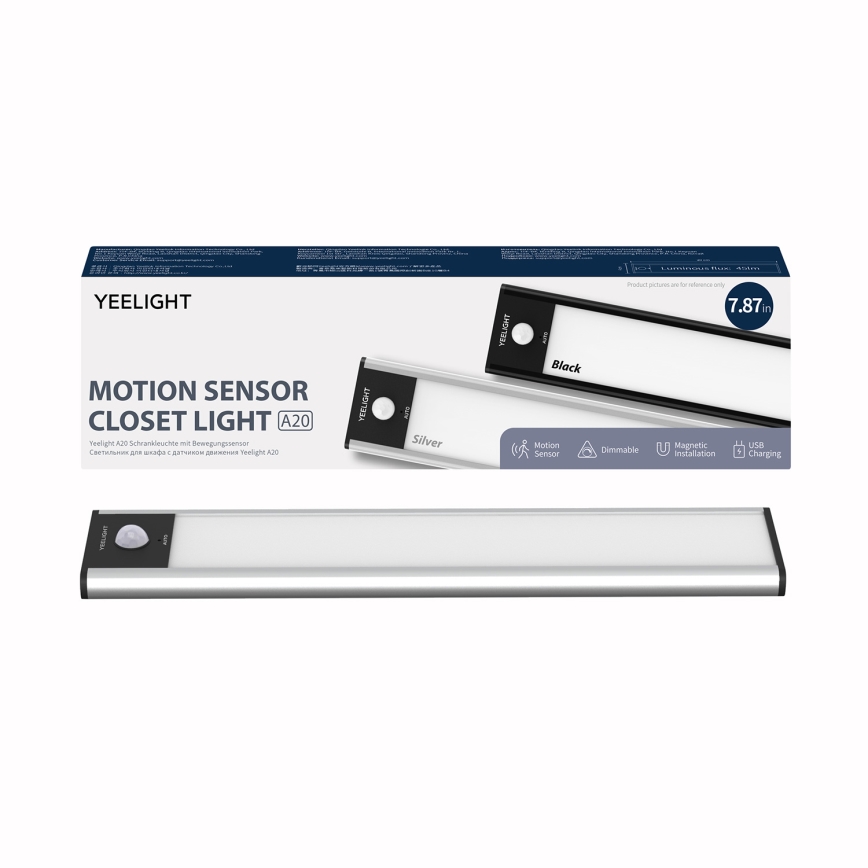Yeelight - LED Dimbar uppladdningsbar möbelbelysning med sensor LED/1,8W/1100 mAh 4000K 20 cm silver