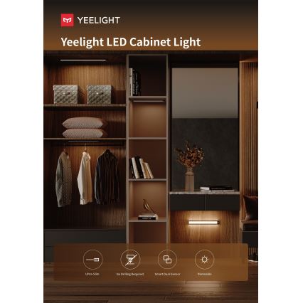 Yeelight - LED Dimbar uppladdningsbar möbelbelysning med sensor LED/2,3W/1500 mAh 4000K 40 cm svart
