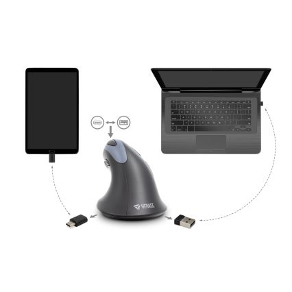 Yenkee - Ergonomic mouse 1000/1600 DPI 1xAA svart