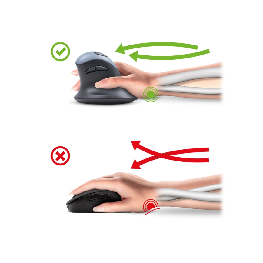 Yenkee - Ergonomic mouse 1000/1600 DPI 1xAA svart