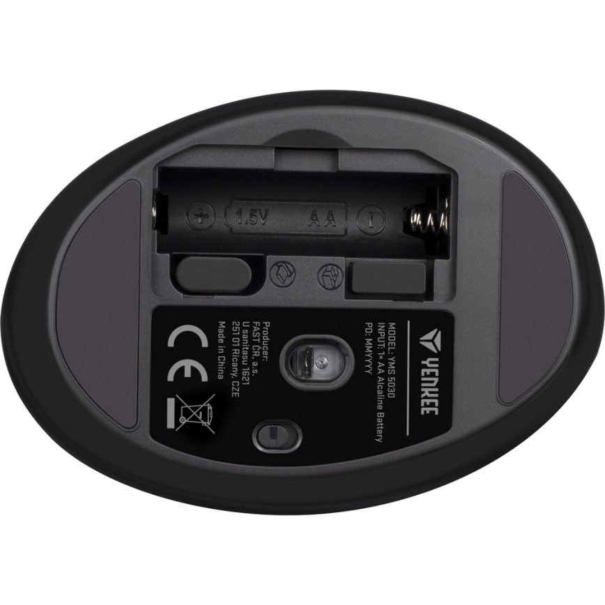Yenkee - Ergonomic mouse 1000/1600 DPI 1xAA svart