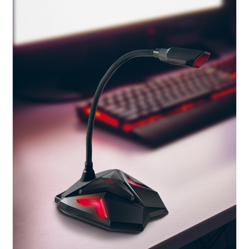 Yenkee - LED Gaming USB microphone 5V svart/röd