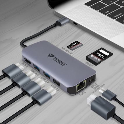 Yenkee - Multi-port adapter 8in1 USB type C