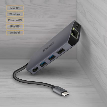 Yenkee - Multi-port adapter 8in1 USB type C