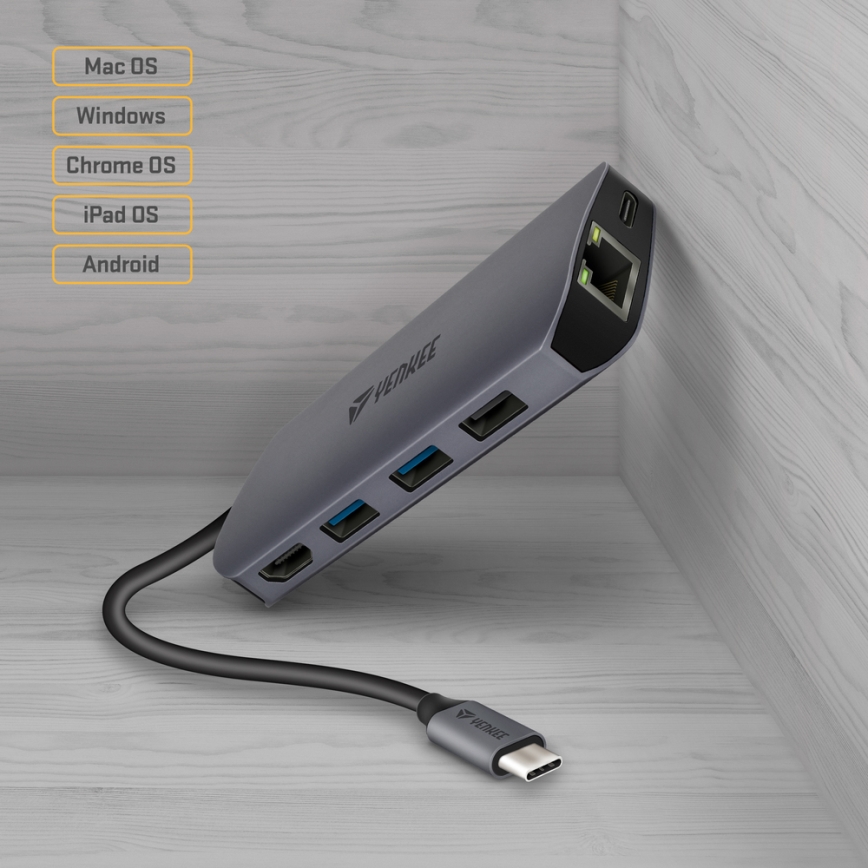 Yenkee - Multi-port adapter 8in1 USB type C