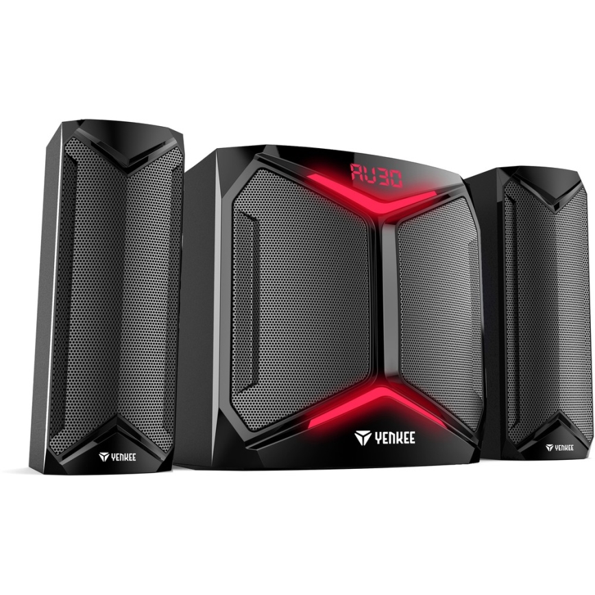 Yenkee - PC Speakers 2.1 50W/230V svart + fjärrkontroll
