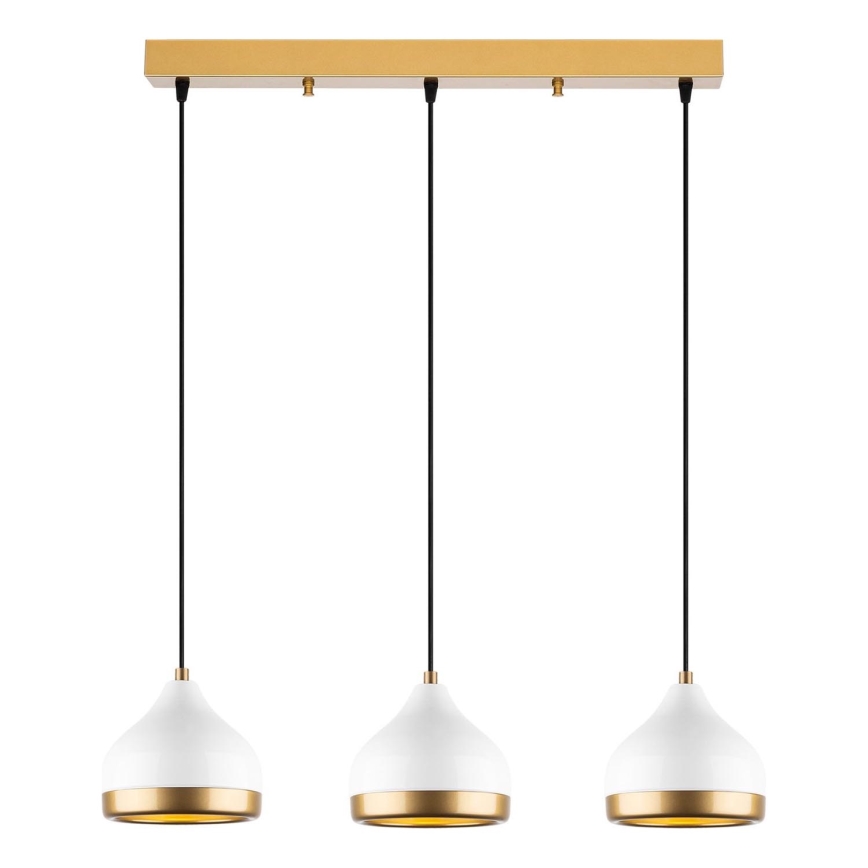 YILDO hänglampa 3xE27/40W/230V vit/guld