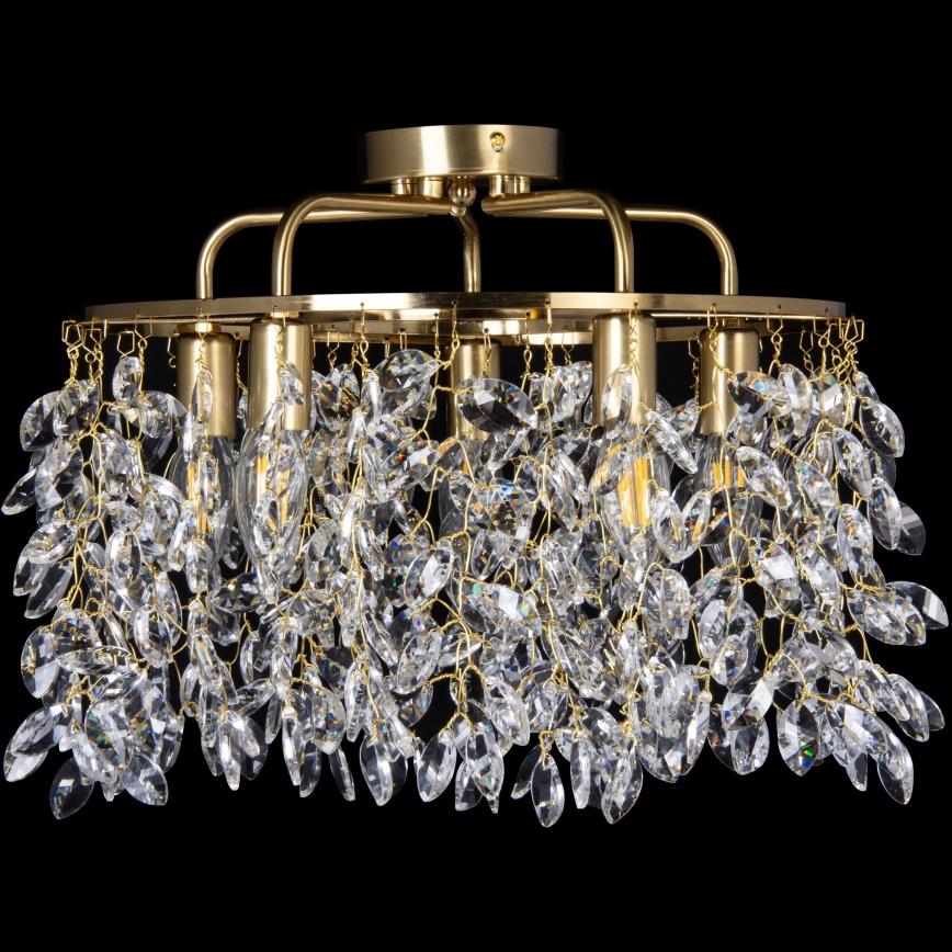 Ytmonterad ljuskrona 5xE14/60W/230V diameter 40 cm guld