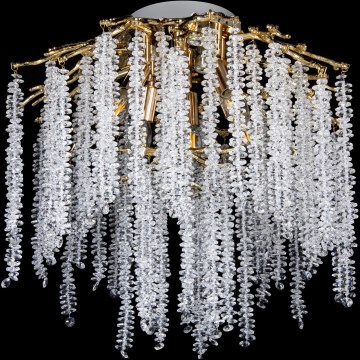 Ytmonterad ljuskrona 6xE14/60W/230V + 3xLED/3W diameter 54 cm guld