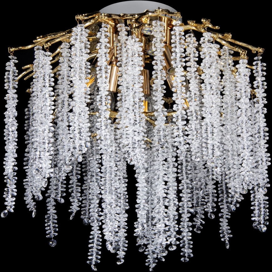 Ytmonterad ljuskrona 6xE14/60W/230V + 3xLED/3W diameter 54 cm guld