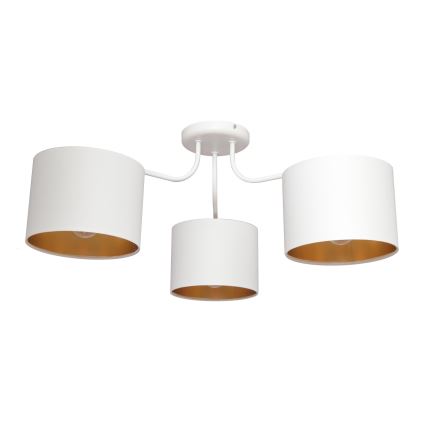 Ytmonterad Ljuskrona ALBA 3xE27/15W/230V vit/guld