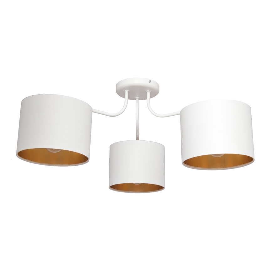 Ytmonterad Ljuskrona ALBA 3xE27/15W/230V vit/guld