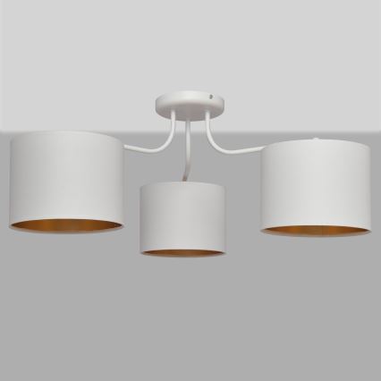 Ytmonterad Ljuskrona ALBA 3xE27/15W/230V vit/guld