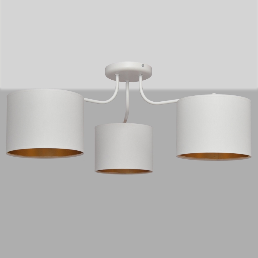 Ytmonterad Ljuskrona ALBA 3xE27/15W/230V vit/guld