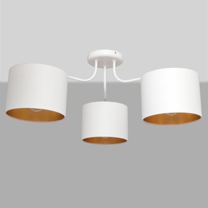 Ytmonterad Ljuskrona ALBA 3xE27/15W/230V vit/guld