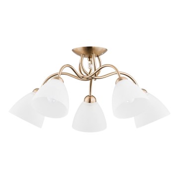 Ytmonterad ljuskrona AMARILLO 5xE27/15W/230V guld