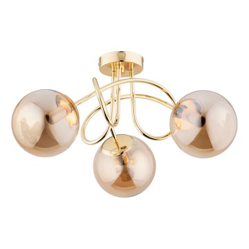 Ytmonterad ljuskrona BANKO 3xE14/10W/230V guld