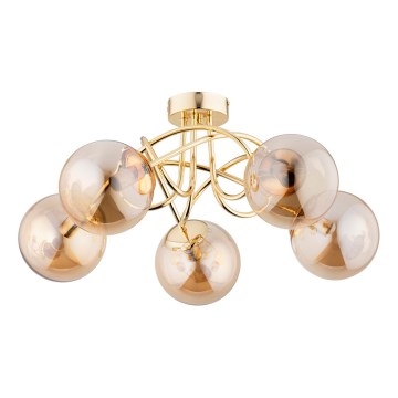 Ytmonterad ljuskrona BANKO 5xE14/10W/230V guld