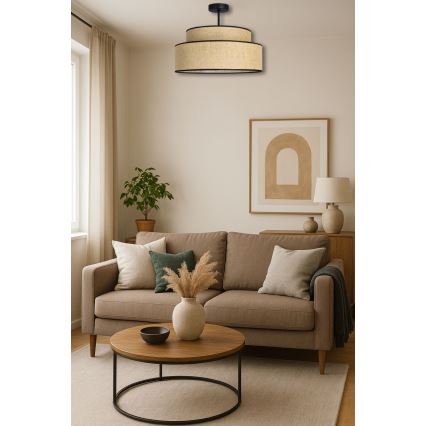 Ytmonterad ljuskrona BOHO 1xE27/60W/230V beige