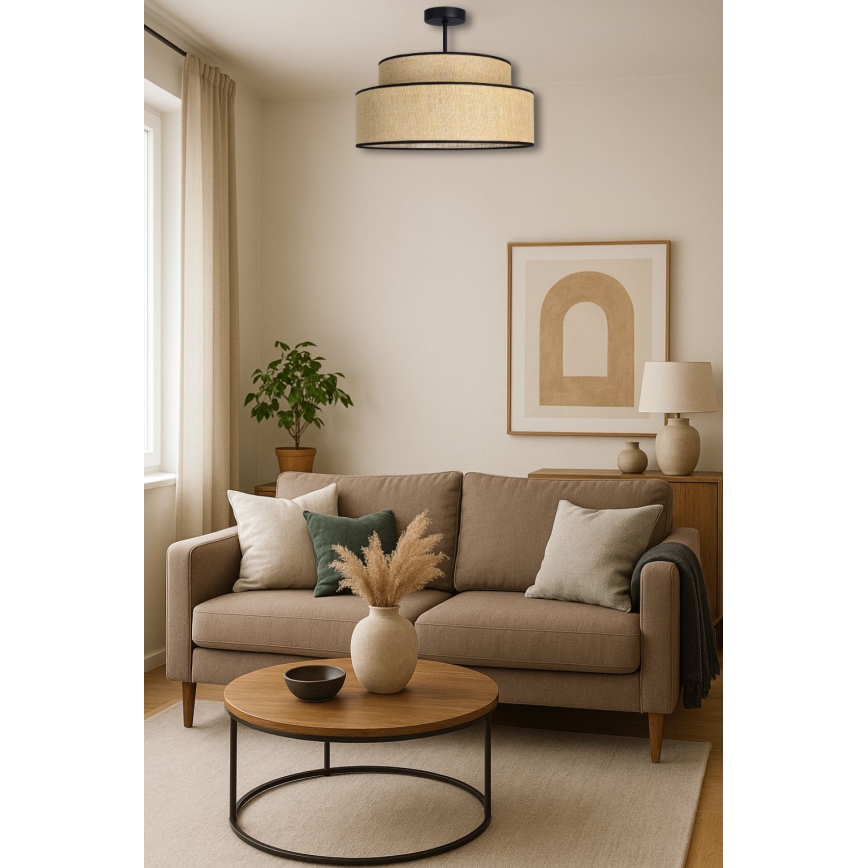 Ytmonterad ljuskrona BOHO 1xE27/60W/230V beige