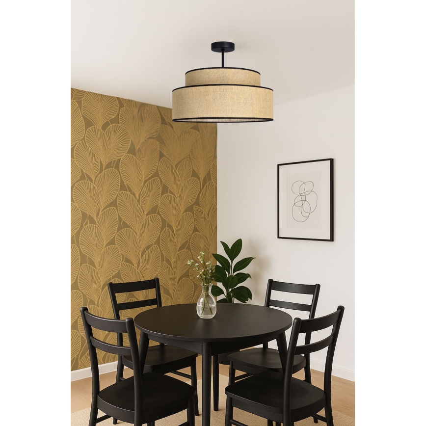 Ytmonterad ljuskrona BOHO 1xE27/60W/230V beige