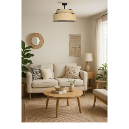 Ytmonterad ljuskrona BOHO 1xE27/60W/230V beige