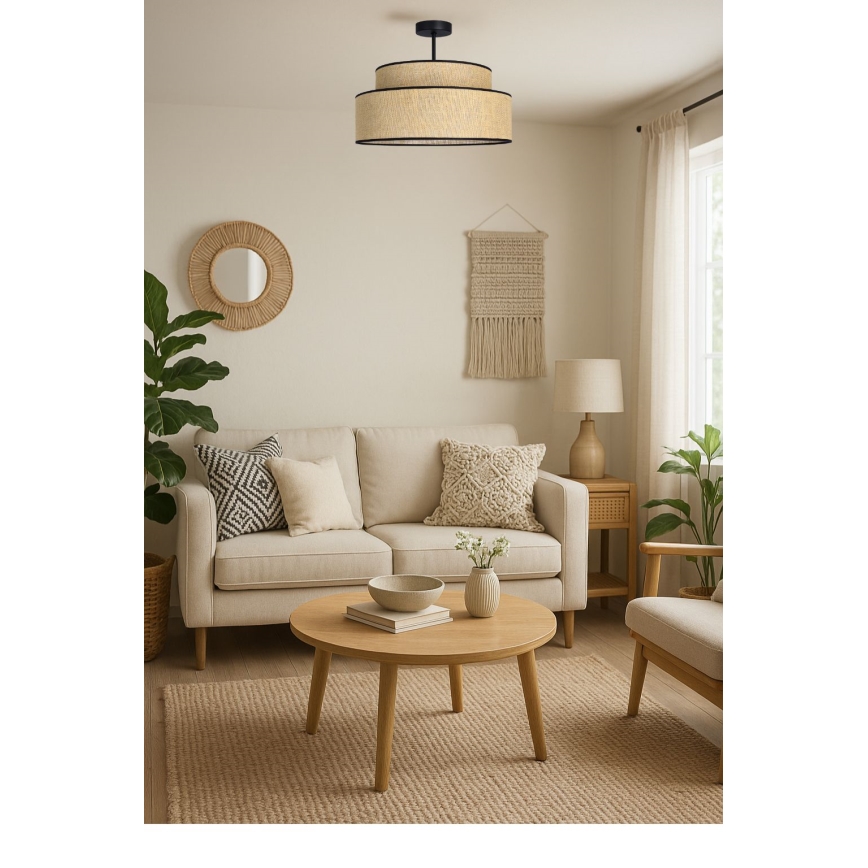 Ytmonterad ljuskrona BOHO 1xE27/60W/230V beige