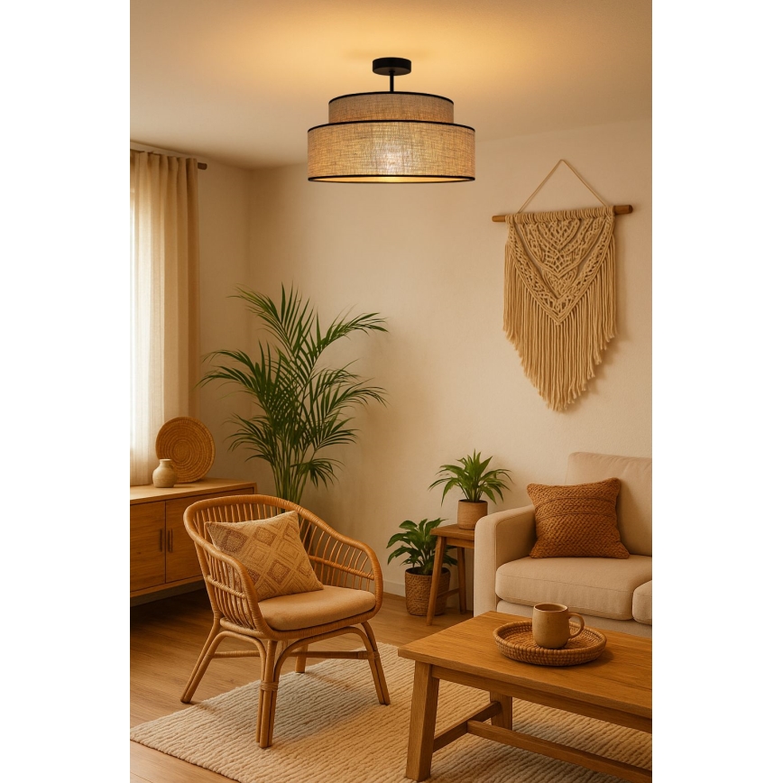 Ytmonterad ljuskrona BOHO 1xE27/60W/230V beige