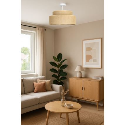 Ytmonterad ljuskrona BOHO 1xE27/60W/230V beige