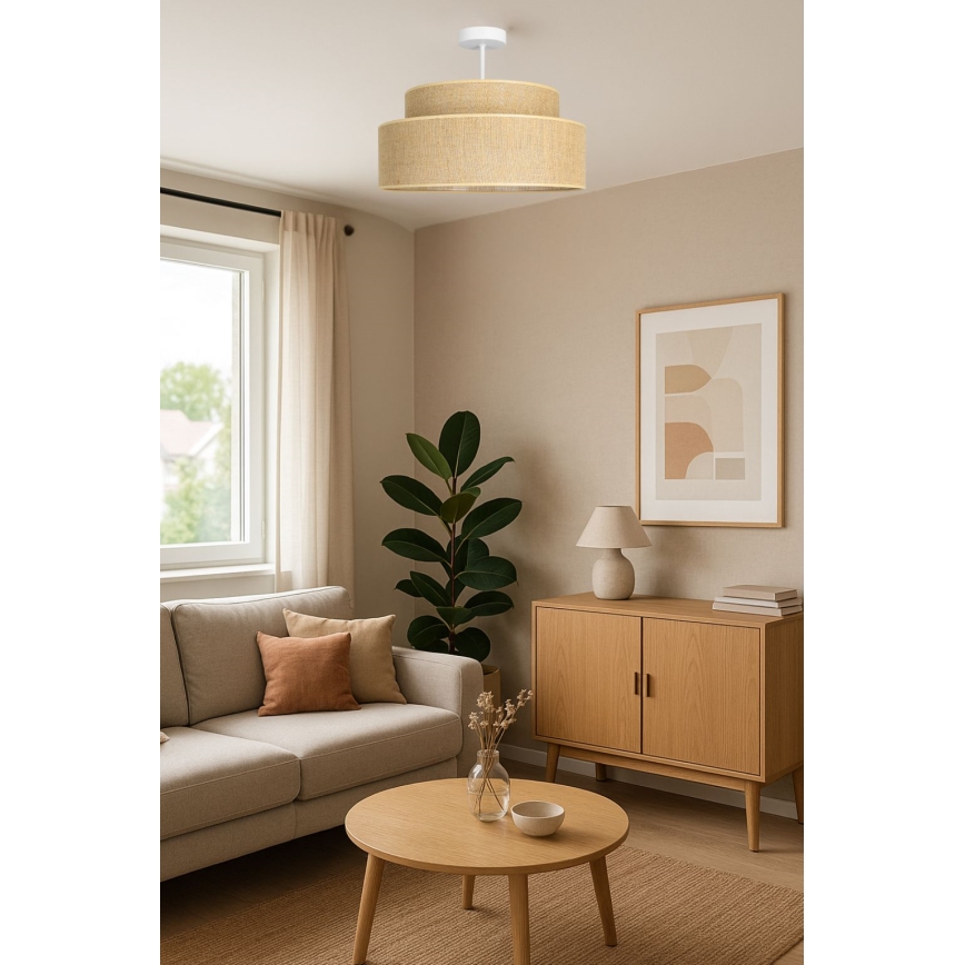 Ytmonterad ljuskrona BOHO 1xE27/60W/230V beige