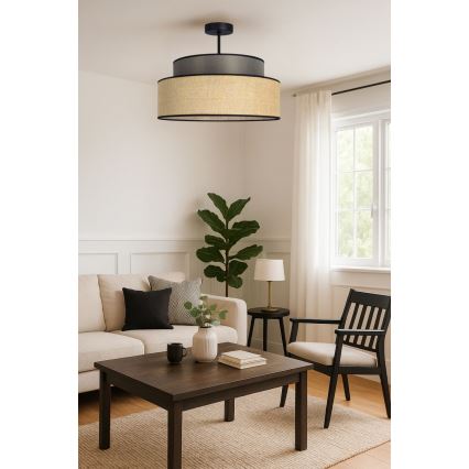 Ytmonterad ljuskrona BOHO 1xE27/60W/230V brun/beige