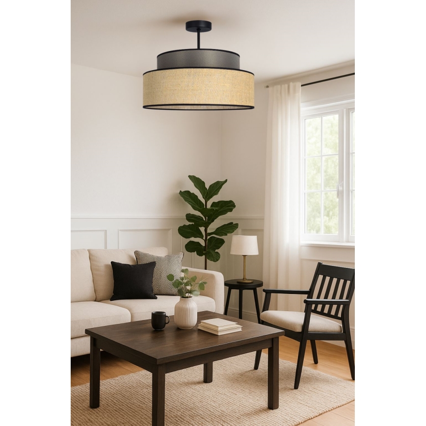 Ytmonterad ljuskrona BOHO 1xE27/60W/230V brun/beige