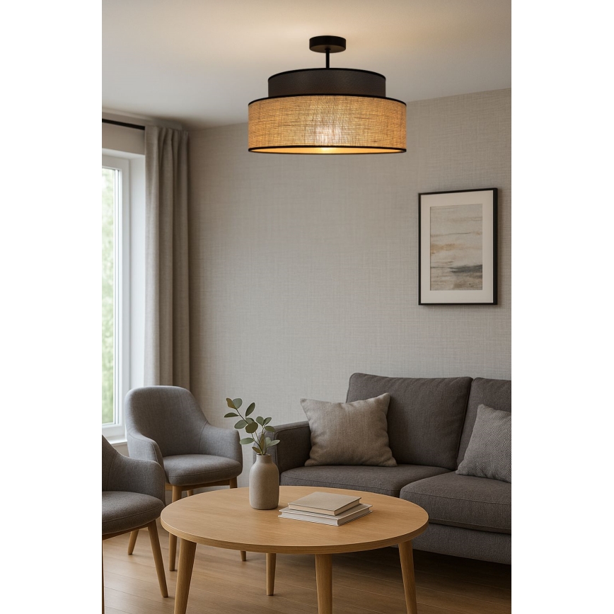 Ytmonterad ljuskrona BOHO 1xE27/60W/230V brun/beige