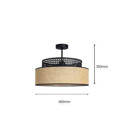 Ytmonterad ljuskrona BOHO 1xE27/60W/230V diameter 40 cm svart/rotting