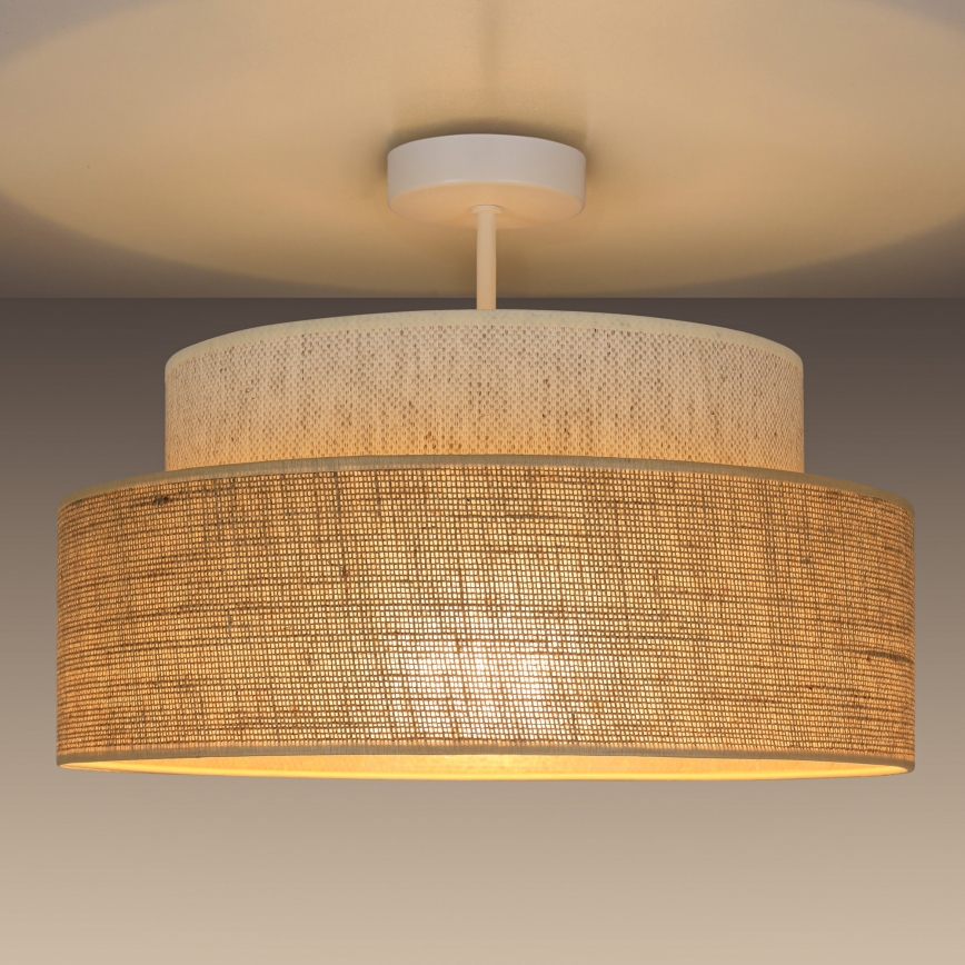 Ytmonterad ljuskrona BOHO 1xE27/60W/230V grädde/beige