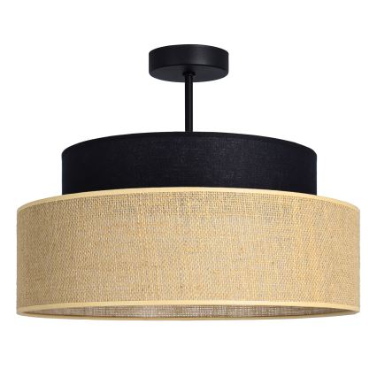 Ytmonterad ljuskrona BOHO 1xE27/60W/230V svart/beige