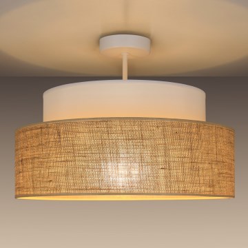 Ytmonterad ljuskrona BOHO 1xE27/60W/230V vit/beige